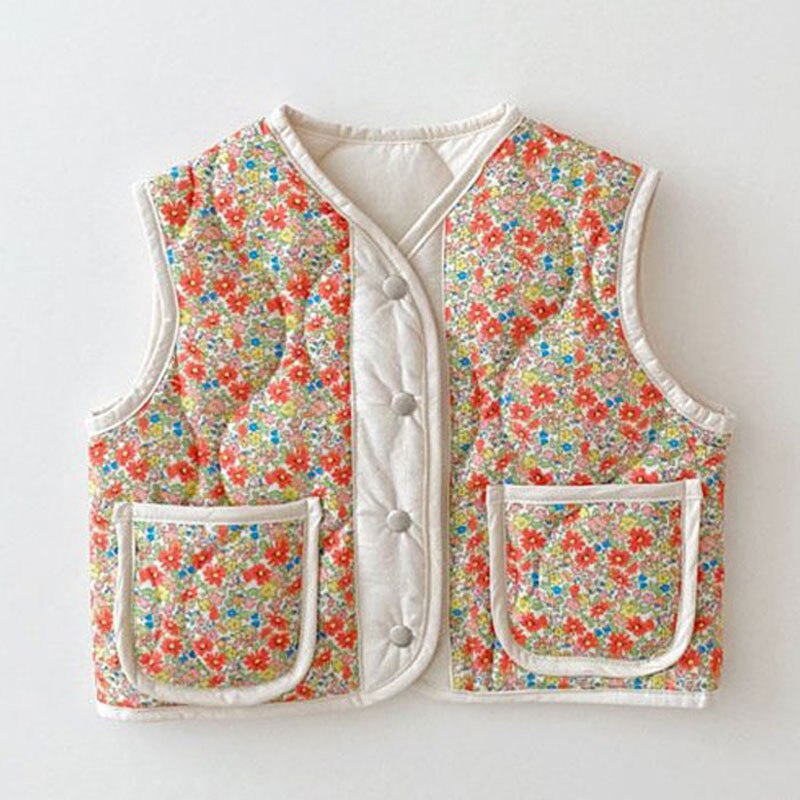 Floral Wave Padded Gilet