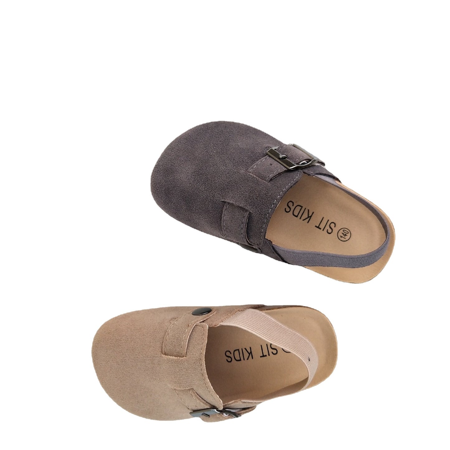 Kids Suede Buckle Clogs