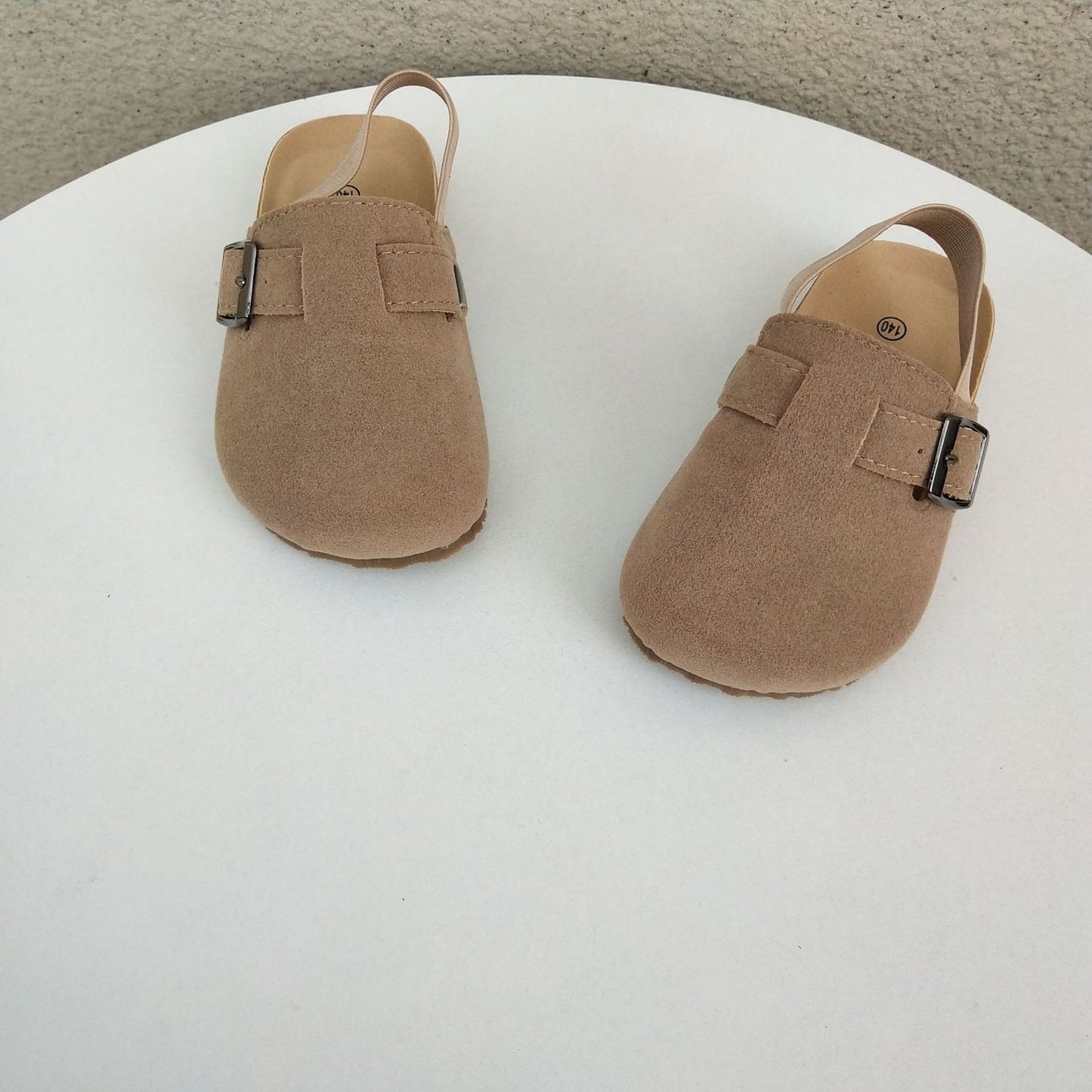 Kids Suede Buckle Clogs