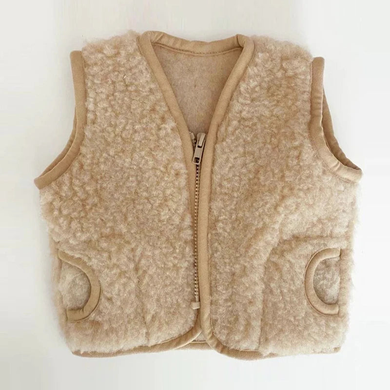 Fleece Sleeveless Zip-Up Vest