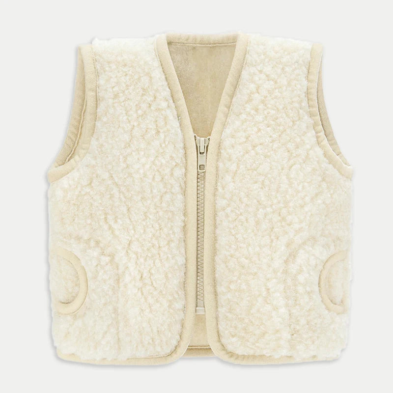 Fleece Sleeveless Zip-Up Vest