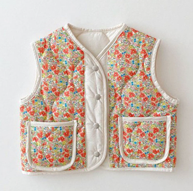 Floral Wave Padded Gilet