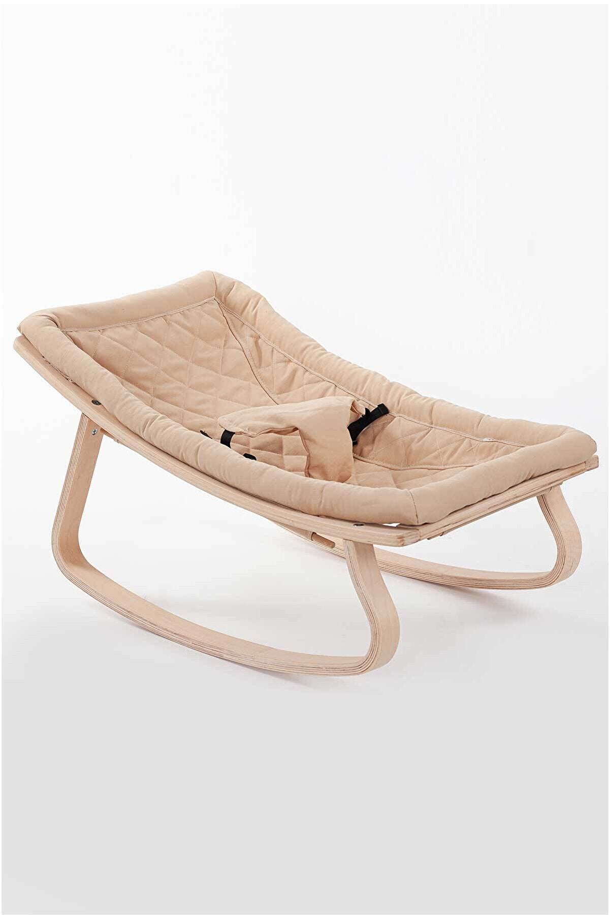 Natural Wooden Rocking Baby Bouncer