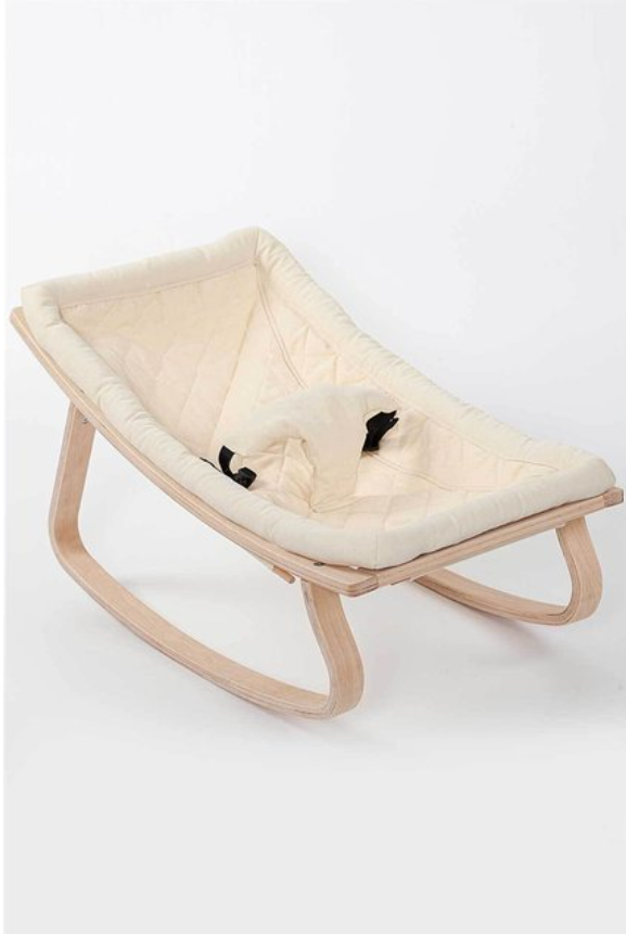 Natural Wooden Rocking Baby Bouncer